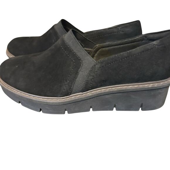 Clarks Women's Collection Airabell Mid Shoes Wedge Black Suede Size 7.5M - Picture 1 of 7